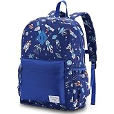 Kasgo Children's Backpack, School Backpack 5 to 7 Years, Car, Blue | 0.77 lbs Lightweight, Waterproof, Reflective Strips, Che