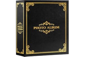 LANPN Album Photo Traditionnel 10x15 Pochette, Grand Format Album Photo de Classe avec Pochette Plastique 1000 Horizontal Vertical Photos Noir