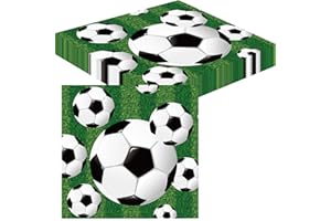 ATBEAMEN 20pcs Football Soccer Paper Serviettes Napkins,Green Luncheon Napkins Tea Party Napkins Decor,Disposable Party Serviettes Tissue Table Decorative for Picnics,Tea Parties,Birthday,Wedding Decor