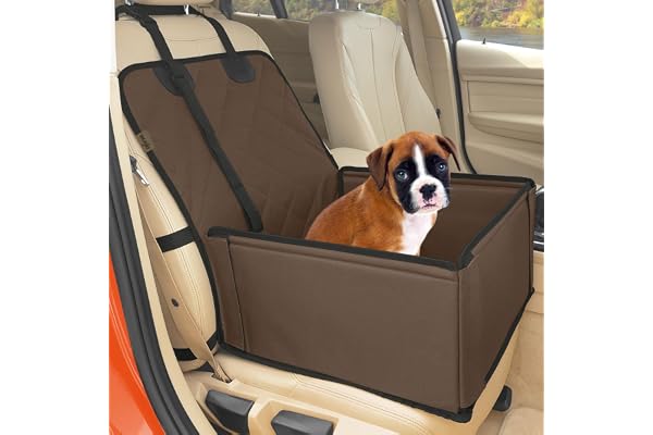 Siège Auto pour Chien très Solide - Siège Auto pour Chien ou Chiot de qualité supérieure pour Chiens de Petite et Moyenne Taille - Parois renforcées et 3 Ceintures (Noir)