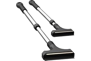 AUPROTEC Skrobaczka teleskopowa, mosiężna skrobaczka do szyb samochodowych ze ściągaczka, narzędzie do odladzania szyb samochodowych, bezstopniowo wysuwana, AT 11, czarna