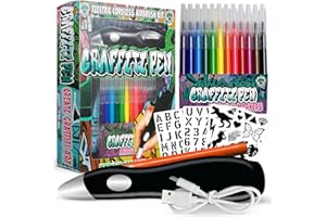 SPLAT PLANET Penna aerografo elettrica, spruzzatore aerografo elettrico ricaricabile senza fili, penna spray per acquerelli, set di pennarelli per aerografo da 12 colori, penne per acquerelli lavabili, arte