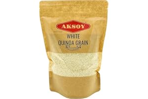 AKSOY White Quinoa 2.5KG | Whole Grain Quinoa - Ready to Cook Food for Oats and Seeds Recipes - Nutritious Meal with Essential Vitamins, Protein, and Fiber, Perfect for Salads (Packaging may vary)