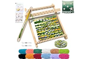 MKLG MINI DIY Holz Webrahmen Kinder Set, Webrahmen für Kinder ab 4 6 8 Jahre Kleiner & Tragbarer, 20.5 * 16cm Einfach zu Montieren Kreatives Geschenk für Mädchen & Jungen