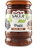 Saclà, Patè di Olive Nere, Ideale per Aperitivo e per Arricchire i Tuoi Piatti, Vaso Vetro, 190g, Confezione da 12 Pezzi