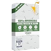Mattress Protector Waterproof Viscose 90 x 200 x 30 cm Adjustable | Waterproof Mattress Protector with All-Around Elastic, Ho