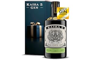 KAIZA 5 GIN - 0,7 l - 43% | Le gin premium Sud-africain/Le Cap le plus récompensé avec ses yeux de tigre scintillants | Frais, doux et exotique aux fruits noirs | PRESENT