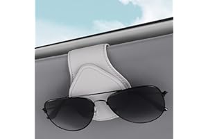 AMDONALO Brillenhalter für Auto Leder Sonnenbrillen Halterung für Auto Visier Zubehör (grau)