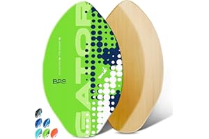 BPS New Zealand 'Gator' Skimboards with Colored EVA Grip Pad and High Gloss Clear Coat | Wooden Skim Board for Kids and Adults | Choose from 3 Sizes