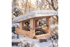 Steady Nature Vogelfutterhaus zum Aufhängen - Futterhaus für Vögel hängend - Vogelhaus Holz - Bird House - Vogelfutter Haus - Vogelhäuschen wetterfest zum hängen - Vogel-Futterhaus