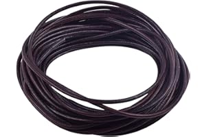 KONMAY 10 Yards Lederschnur Rund,Lederband,Durchmesser 4mm, Antikes Braun