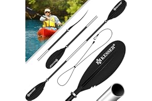 KESSER® Paleta Doble – 4 Piezas para Canoa Kayak Sup Stand-Up Paddling Board Pala de Remo, 228 cm de Aluminio, Muy Ligera para Bote Inflable, Remo, Kayak, Surf Board Bote