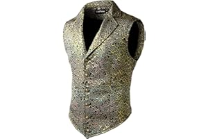 VATPAVE Mens Victorian Suit Vest Steampunk Gothic Waistcoat