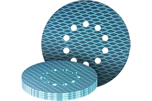 GZKTY 20pezzi 225mm Carta Vetrata, Dischi Abrasivi 225mm, 10 Fori Grana 150 Forma Diamante Pastiglie Di Levigatura, Per Cartongesso Parete e Levigatrice a Soffitto