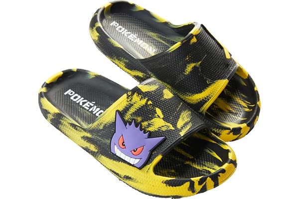 Få trendiga Pokémon-glidskenor för pojkar, öppen tå EVA barn slip-on sandaler, bekväma och halkfria, strand pool duschskor husrutschkana
