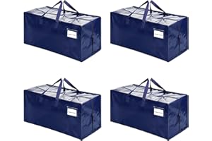 VENO Zestaw 4 bardzo dużych i trwałych niebieskich toreb do przeprowadzki XL, z solidnymi paskami do plecaka, uchwytami i zamkami błyskawicznymi, torbami do przechowywania odzieży, wielokrotnego