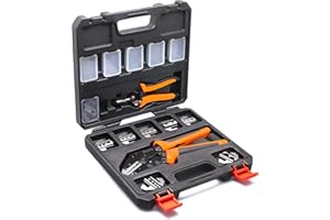 Wirefy Crimpadora de Alta Resistencia de 23 cm Juego de 11 Piezas - Herramientas de Prensado para Conectores Termorretráctiles, de Nylon, Aislados y no Aislados