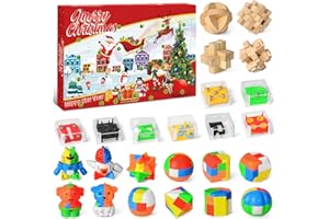 NEUFOOD Kalendarz adwentowy z zagadkami 2025 dla dzieci, kalendarz adwentowy dla dzieci i dorosłych, 24 dni kalendarza adwentowego z zagadkami, świąteczny kalendarz odliczający czas do Bożego Narodzenia