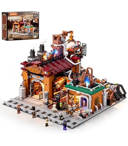 fisca Steam Punk Railway Building Block Set per adulti e ragazzi
