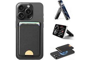 FAINDMOO Für MagSafe Wallet, Kartenhalter mit RFID-Blockierung, Magnetische Card Holder mit verstellbarem Ständer, Silm Mag Safe Wallet für iPhone 17/16/15/14/13/12/Pro/Pro Max Serie Schwarz