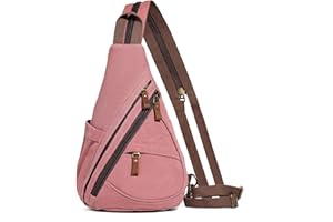 KL928 Canvas Sling Bag Rucksack Damen und Herren – Schulterrucksack Umhängetasche Crossbag Verstellbarem Schultergurt Perfekt für Outdoorsport, Wandern, Radfahren, Bergsteigen, Reisen