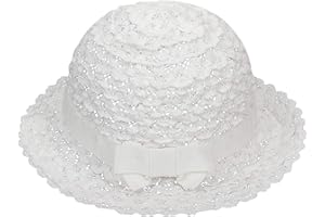 ANIMQUE Bebé Sombrero de Sol de Algodón Sombrero de Punto Calado de Encaje Sombreros Princesa Súper Suave Niñas Sombrero de Cubo Bonito de Verano