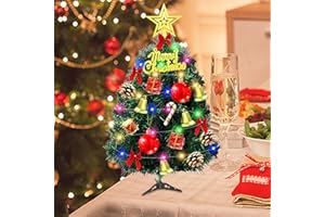 Mecctuck Sztuczna choinka, choinka LED, 30 cm, mała choinka, dekoracja bożonarodzeniowa, mini choinka, dekoracja stołu