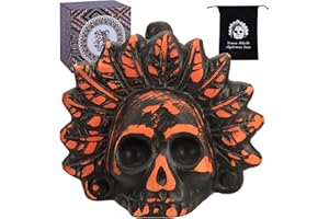 ZEILABANG KAKADI Schreiende Aztekische Todespfeife,Azteken Death Whistle,Authentische Menschlich Klingende Schreie,Aztec Skull Whistle,Schreie Aztekische Kriegspfeife mit Kordelzugbeutel für Halloween Geschenk