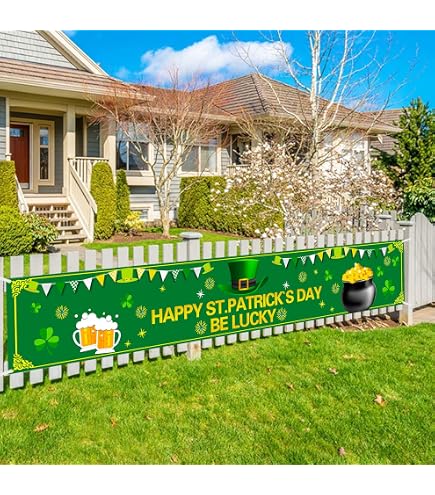 HIENAJ Grandi fiocchi per ghirlanda per il giorno di San Patrizio, trifoglio glitterato nero neon verde bufalo plaid fiocco per porta d'ingresso