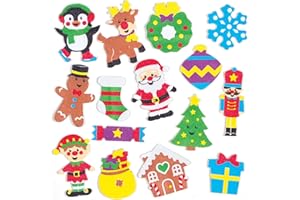 Baker Ross Autocollants de Noël en mousse (Paquet de 120) - Loisirs créatifs festifs pour enfants