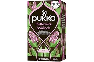 ‎PUKKA Pukka | Bio Kräutertee „Pfefferminz & Süßholz“ | Ein köstliches, erfrischend-süßliches Geschmackserlebnis |1er Pack | 20 Teebeutel