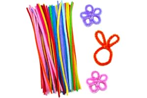 Vordpe 100 limpiadores de pipas, alambre de chenilla largo de peluche, 30 cm, felpa flexible para niños, para manualidades y decoración para proyectos de manualidades (multicolor)