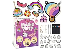 ZHFEIIRU 3D Art Kit, Aqua Puffs Princesses, Mess-Free Painting Craft for Girls & Boys, DIY Color Inflate Activity, Travel Toys & Creative Gifts for Girls & Boys (Aqua Puffs Princesses)