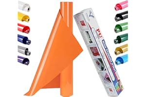 VEGIXO Heat Transfer Vinyl Orange – 12inch x 8 Feet Iron on Vinyl Roll for Cricut & Cricut Heat Press,HTV Vinyl is Easy to Cut & Weed, Design Your T-Shirts & Crafts with Cricut Vinyl