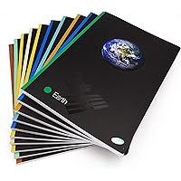 A4-Heft 52 Blätter, Linien, 10 Stück-Packung, Planetendesign Schulheft