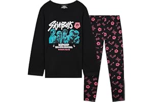 KPop Demon Hunters Officiel Pyjama Fille & Ado 5-14 Ans, Haut Doux et Pantalon Long, Idée Cadeau