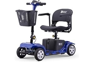 Discover Mobility Rider 4mph Portable Mobility Scooter with Splitting Function 12AH (Blue)
