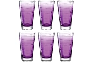LEONARDO HOME 026837 Vario Struttura - Juego de 6 vasos (280 ml), color morado