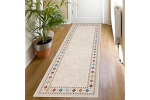 SHACOS Runner Rugs for Hallway, 60x180cm Non Slip Floor Carpet Runner Area Rug Runner Machine Washable Non Shedding Floor Runner Mat for Entryway Entrance Kitchen Laundry Room, Beige