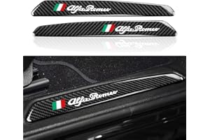 OYDDL 2 tiras protectoras de fibra de carbono para umbrales de coche, pegatinas para puerta de coche, placa de paso para Alfa Romeo Giulia 2017, 2018, 2019, 2020, accesorios - Stelvio no apto