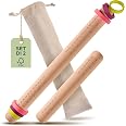 WALFOS Mattarello francese in legno di faggio per la cottura di pizza, pasta per torte e biscotti (43 cm