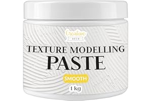 Creative Deco Modelling Paste | 1 kg | White Fine Texture Paste | Acrylic Paint Structural Medium for Art Project, DIY, 3D Effect, Structure, Texture
