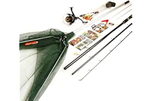 FLADEN Matt Hayes Adventure Complete Coarse / Freshwater Fishing Set 12ft Float Rod/Reel/Line/Net/End Tackle/Bait & Fishing Guide Book - Ideal Starter/Introduction Kit [99-1415694]