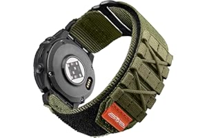 Bandletic Wytrzymały pasek kompatybilny z Garmin Fenix 6/5/7, Forerunner 965/955/945/745/Approach S62/S60/Epix 2, 22 mm pasek nylonowy do Fenix 5 Plus / Fenix 6 Pro / 7 Pro/Instinct 2 Solar
