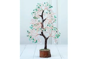 ‎CROCON Zielony onyks i opalit Gemstone, Crystal Tree of Life, Feng Shui Tree, czakra Tree of Life, Handmade Money Tree, Crystal Decoration, Duchowe Gifts, Gem Tree, Sztuczne Drzewo, Uzdrawiające Drzewo