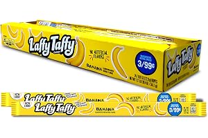 Willy Wonka Laffy Taffy, fruktsmaksatt tuggigt sött rep godis – banan (24 x 22 g)