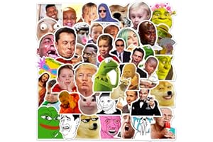 LYUNMU Meme Lot de 50 autocollants décoratifs mignons pour voiture, ordinateur portable, skateboard, vélo, cyclomoteur, moto, vélo, ordinateur, convient aux adultes et enfants