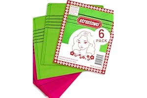 ETREETOWEL Made in Korean Asian Exfoliating Bath Washcloths Mitt 6 Pcs (17.5 x 14cm) Scrub for Body washcloth Glove Premium Viscose Rayon Onsen Towel