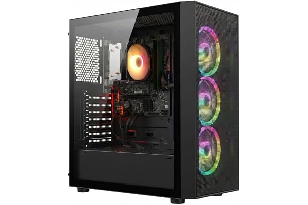 STGsivir PC Gamer Fixe,Ordinateur Gaming,Ryzen 7 5700G up to 4.6Ghz,32Go DDR4,1To SSD,WiFi 6,BT5.0,Ventilateur RGB x3,Windows11 Pro