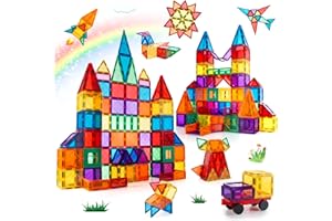 MagHub Magnetic Building Blocks 75 PCS,Educational 3D Magnetic Tiles Kit for Creativity & STEM Learning Colorful, Safe & Durable Construction Toys for Toddlers Children Ages 3+